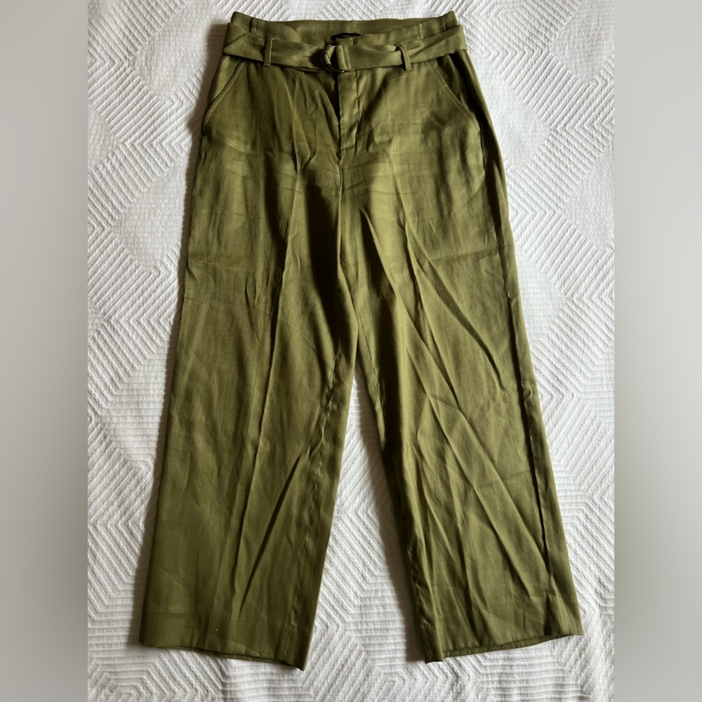 Olive Green Women's Wide-Leg Pants